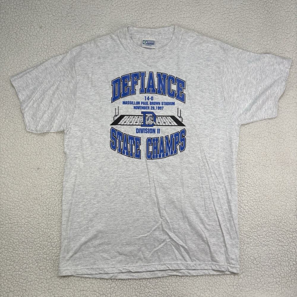 Vintage 90s Defiance High School Football State Champs 1997 T-Shirt Mens XL USA